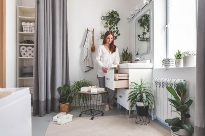 Minimalist Bathroom with Floating Cabinets